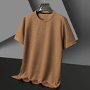 Summer O Neck Short Sleeve T-Shirts For Men Casual Waffle