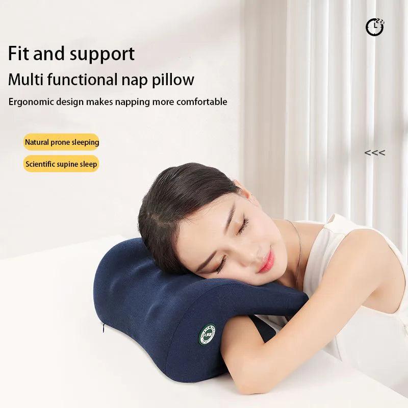 Ergonomic Memory Foam Neck Support Pillow for Office, Travel, and Napping