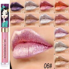 Diamond Shimmer Lip Gloss: Bright Waterproof Liquid Glamour