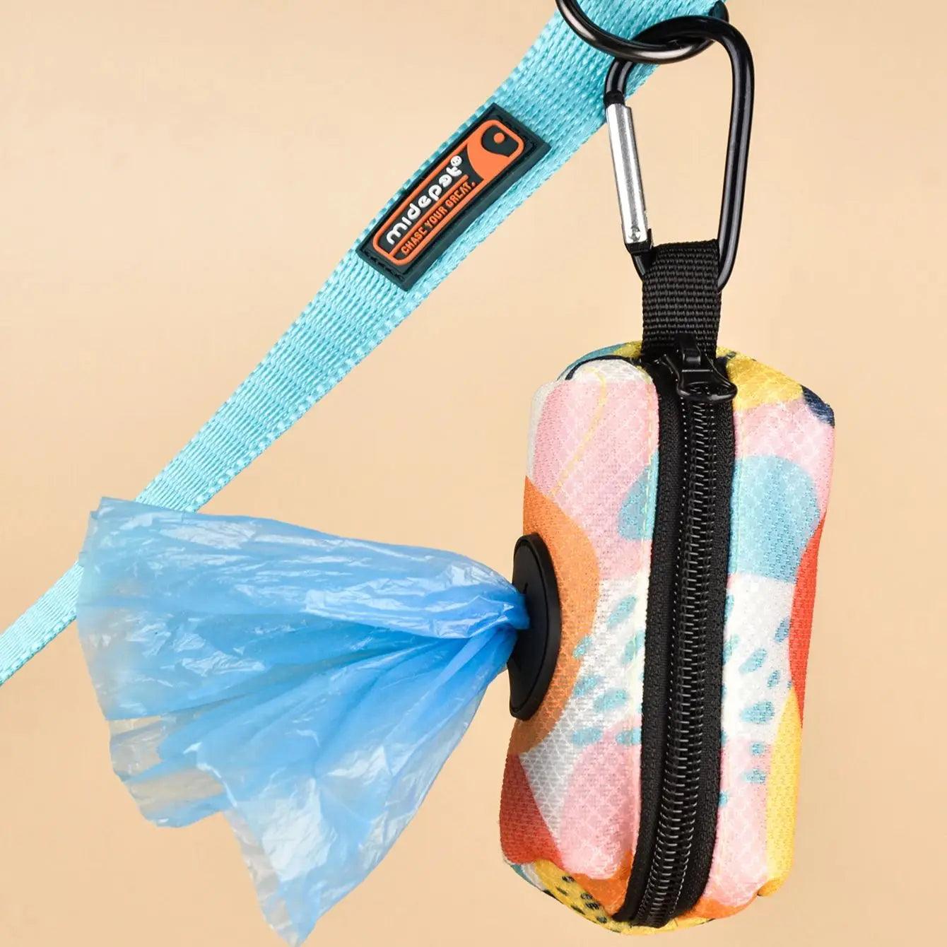 Designer Pet Poop Bag Holder Dispenser: Cute Abstract Print & Leash Attachment  ourlum.com   