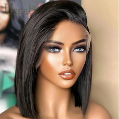 Indian Straight 4x4 Bob Lace Closure Wig   - Blunt Cut Highlight Wig