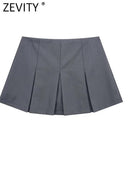 ZEVITY Women's Elegant High Waist Pleated Culottes Shorts  ourlum.com   