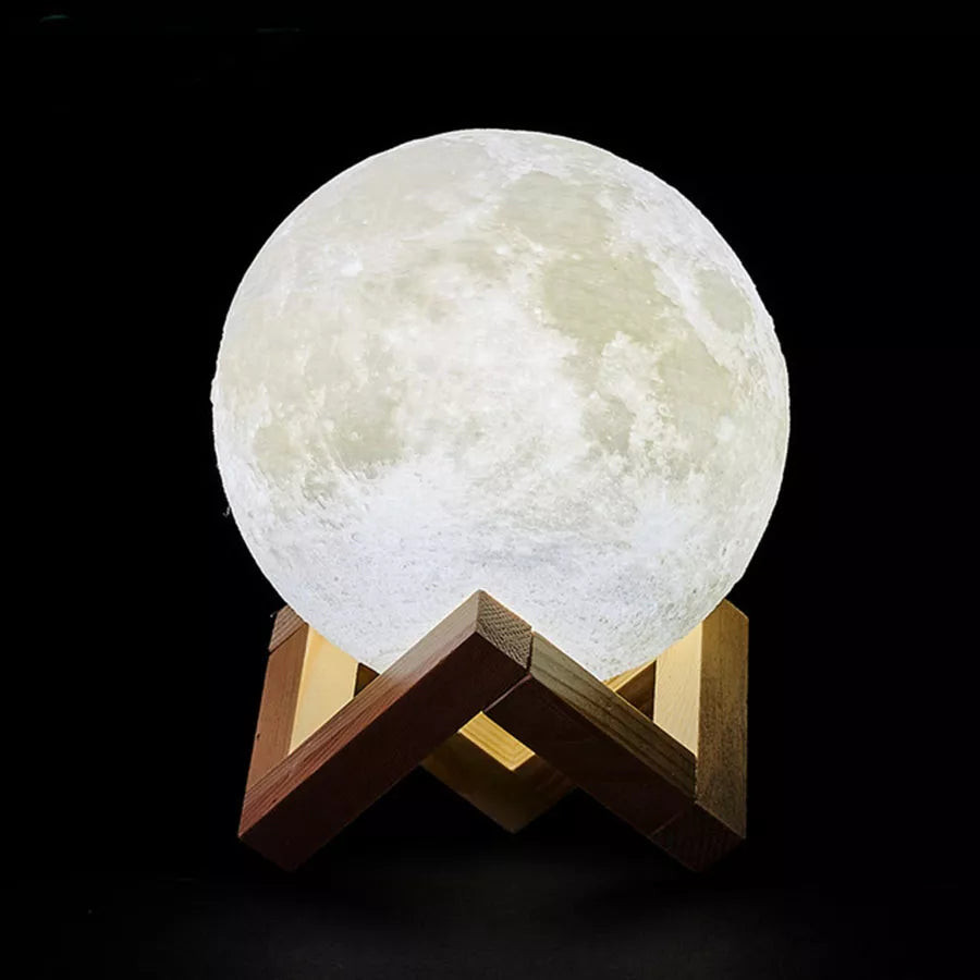 Dropship 3D Print Rechargeable Moon Lamp LED Night Light Creative Touch Switch Moon Light For Bedroom Decoration Birthday Gift  ourlum.com 16 Colors 15cm  