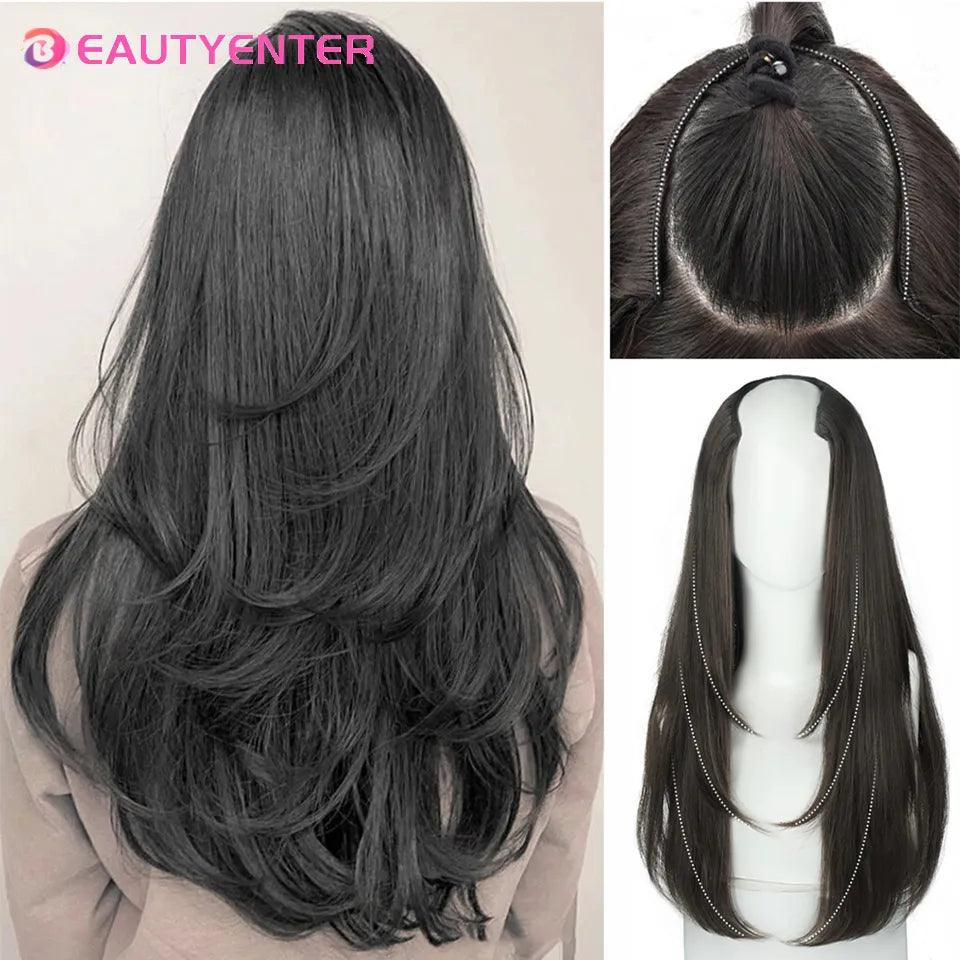 Beauty U-shaped Synthetic Clip-In Hair Extensions: Enhance Volume & Length