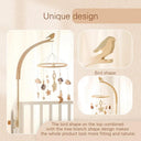 Wooden Bird Bed Bell Mobile: Charming Toy Holder and Rattles  ourlum.com   