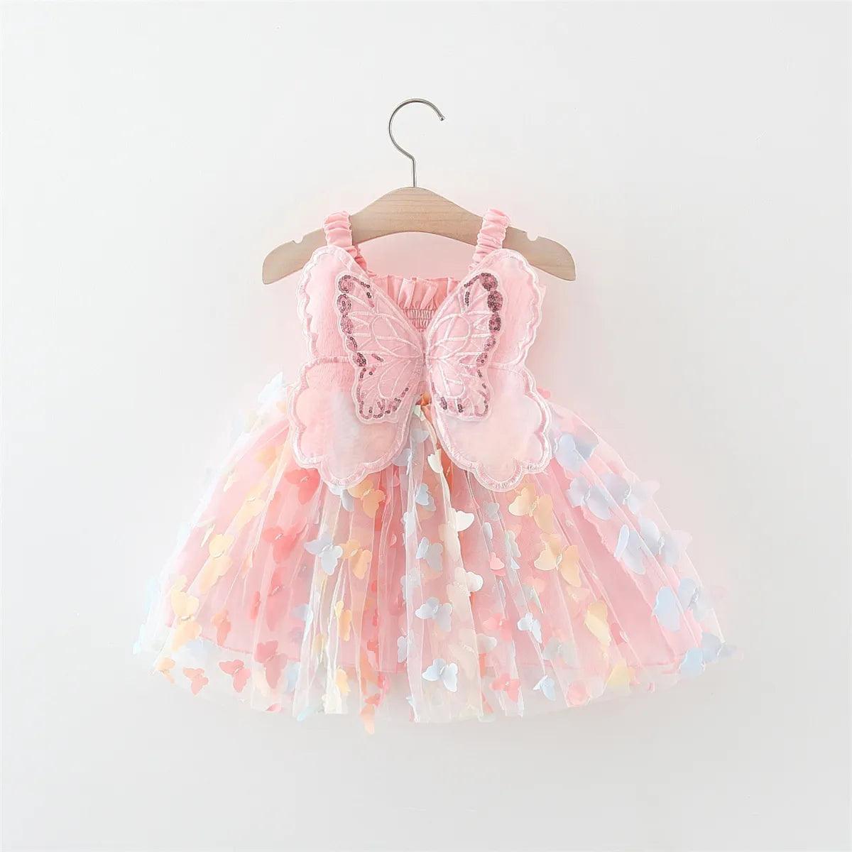 Enchanted Summer Fairy Princess Birthday Dress with Butterfly Embroidery  ourlum.com   