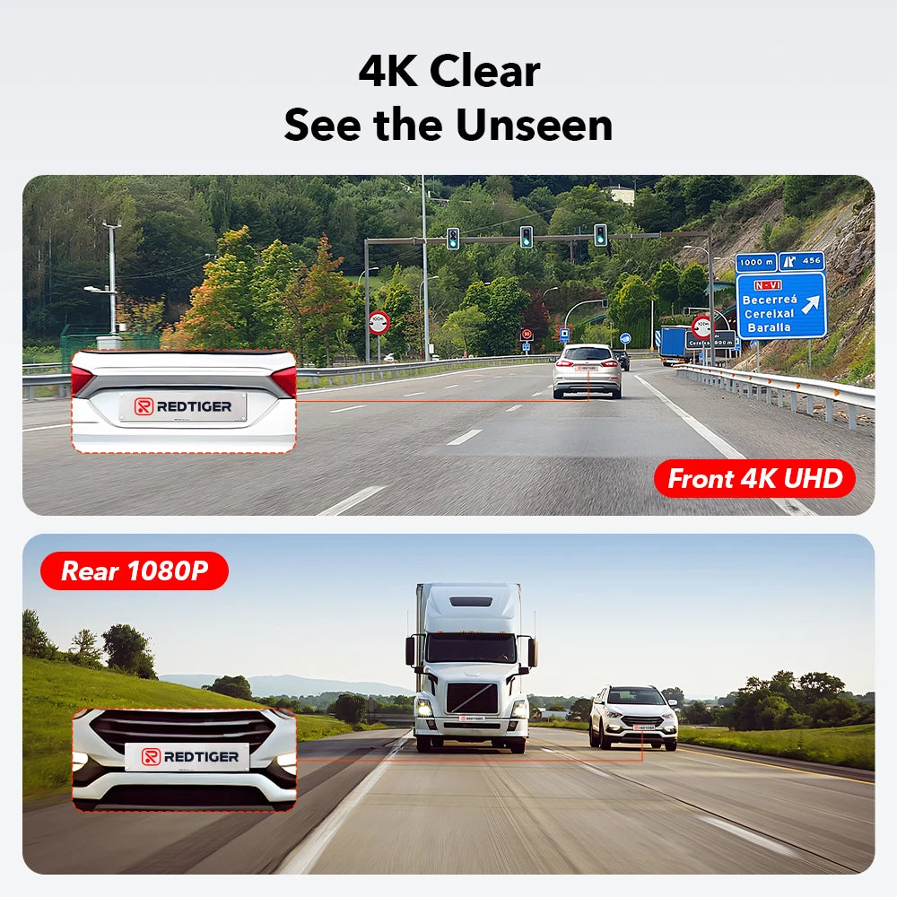 4K Ultra HD Dash Cam with GPS, WiFi, Night Vision & G-Sensor for Cars