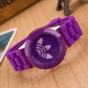 Women's Stylish Quartz Sports Watch with Silicone Band for Fashionable Ladies  ourlum.com PURPLE  