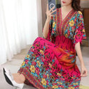 Casual Vintage Printed Dress: Retro Style and Comfort