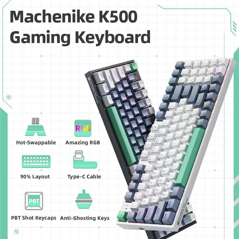 Machenike K500 Hot Swappable RGB Mechanical Keyboard - Customizable 94 Keys for Mac Windows  ourlum.com   