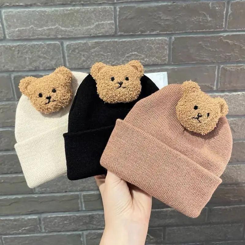 Korean Cartoon Bear Baby Hat: Winter Warm Cute Toddler Cap  ourlum.com   