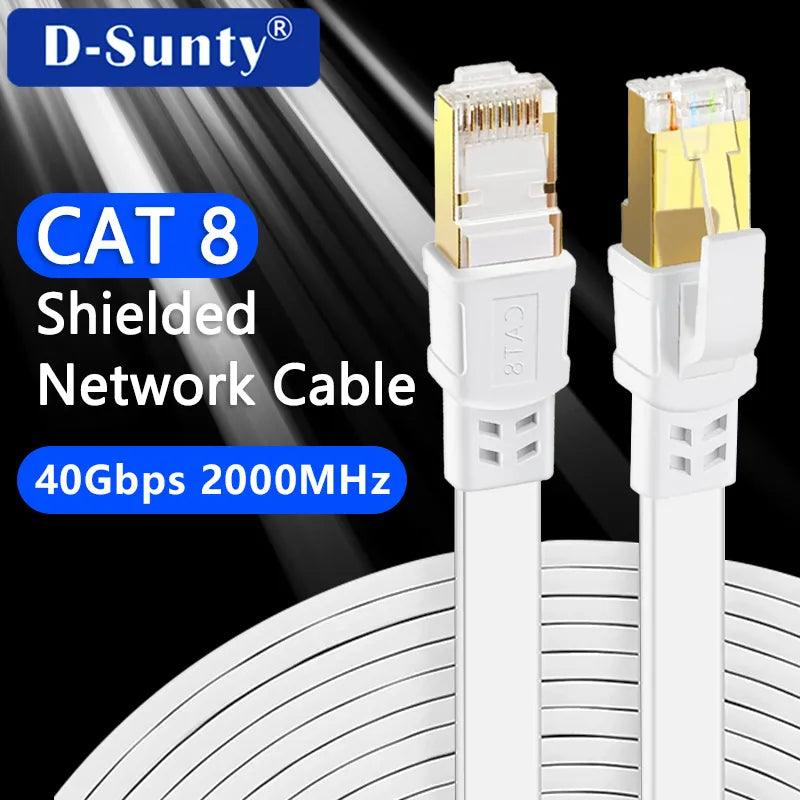Cat 8 Ethernet Cable - Ultra-Fast 40Gbps 2000MHz Rj45 Shielded Patch Cord  ourlum.com   
