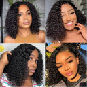 Premium Water Wave Deep Curly Bob Lace Wig 100% Remy Hair