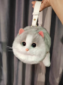 JIAERDI Single Shoulder Bag Women's Design Plush Cat Bag