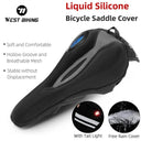 Silicone Gel Memory Foam Bicycle Seat Cover with Safety Taillights