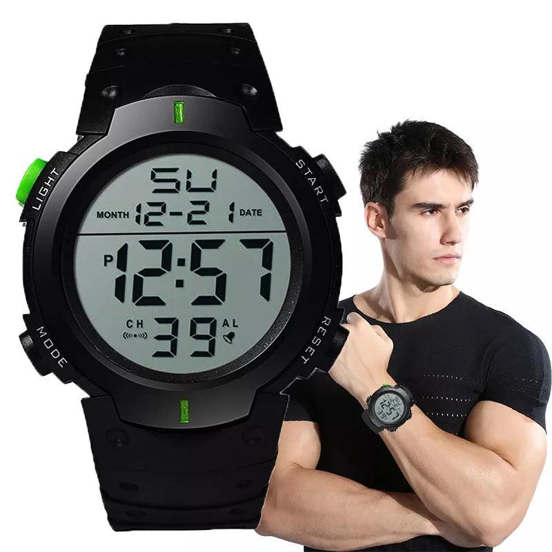 LED Sports Watch for Men - Top Brand Digital Clock with Multi-Functional Rubber Strap - Fitness Athlete Electronic Timepiece  ourlum.com   