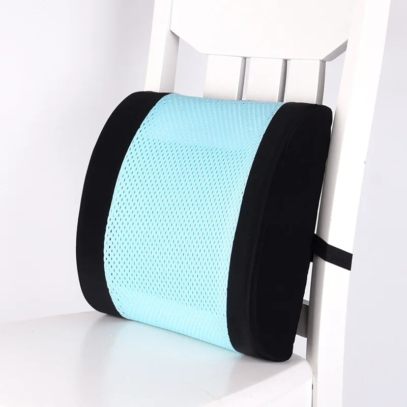 Breathable Memory Foam Lumbar Support Cushion for Car and Office - Orthopedic Coccyx Pillow with Gel Filling