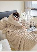 Light Luxury Rabbit Plush Blanket Sofa Cover Winter Gifts