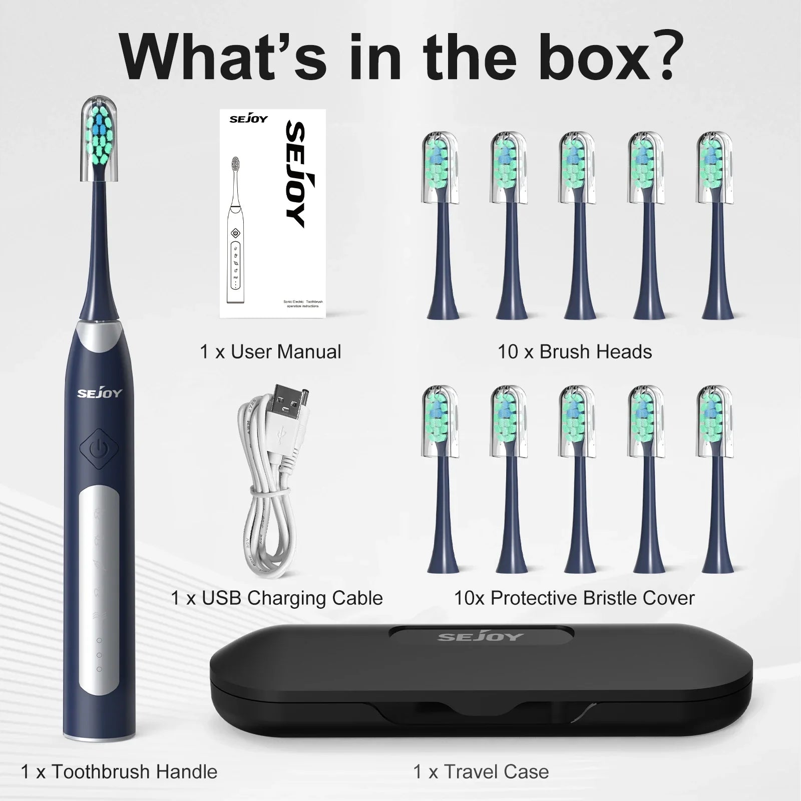 Smart Sonic Electric Toothbrush - 5 Modes, Deep Cleaning & Whitening, IPX7 Waterproof