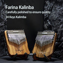 34 Keys Kalimba Thumb Piano Wooden Mbira Musical Instruments Beginner Gift