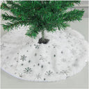 Elegant Faux Fur Christmas Tree Skirt with Sequins