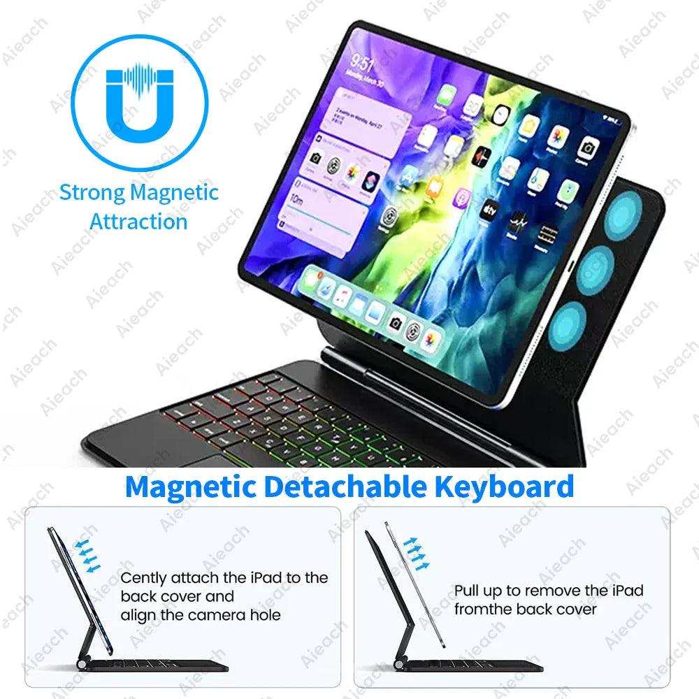 Magic Keyboard Case for iPad Air: Boost Productivity with Backlit Keyboard & Adjustable Angles  ourlum.com   