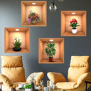 PVC Creative Green Plant Simulate 3D Wallpapers Self Adhesive Wall Stickers