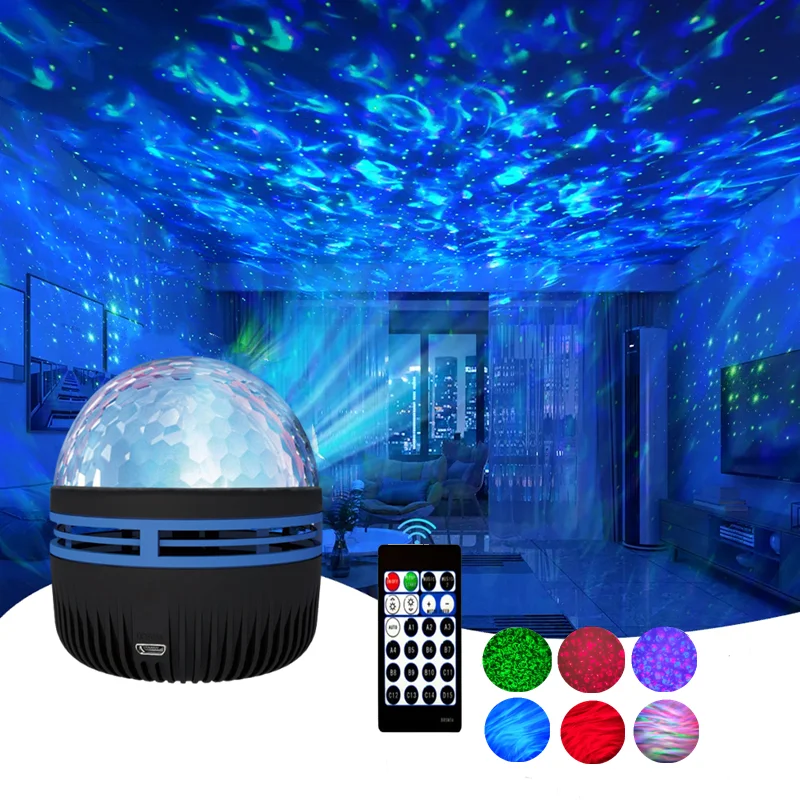 LED Galaxy Projector Night Light Starry Moon Lamp Bedroom Decoration 7 Color Magic Ball Projector Light Children Gifts Light  ourlum.com   