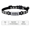 Adjustable Personalized Nylon Cat Collar with Bell and Safety Tag  ourlum.com black S 19-32cm 