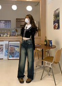 Women's Harajuku Style Loose Wide Leg Jeans Autumn Fashion