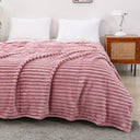 1pc Solid Color Flannel Blanket Soft Warm Throw for Travel