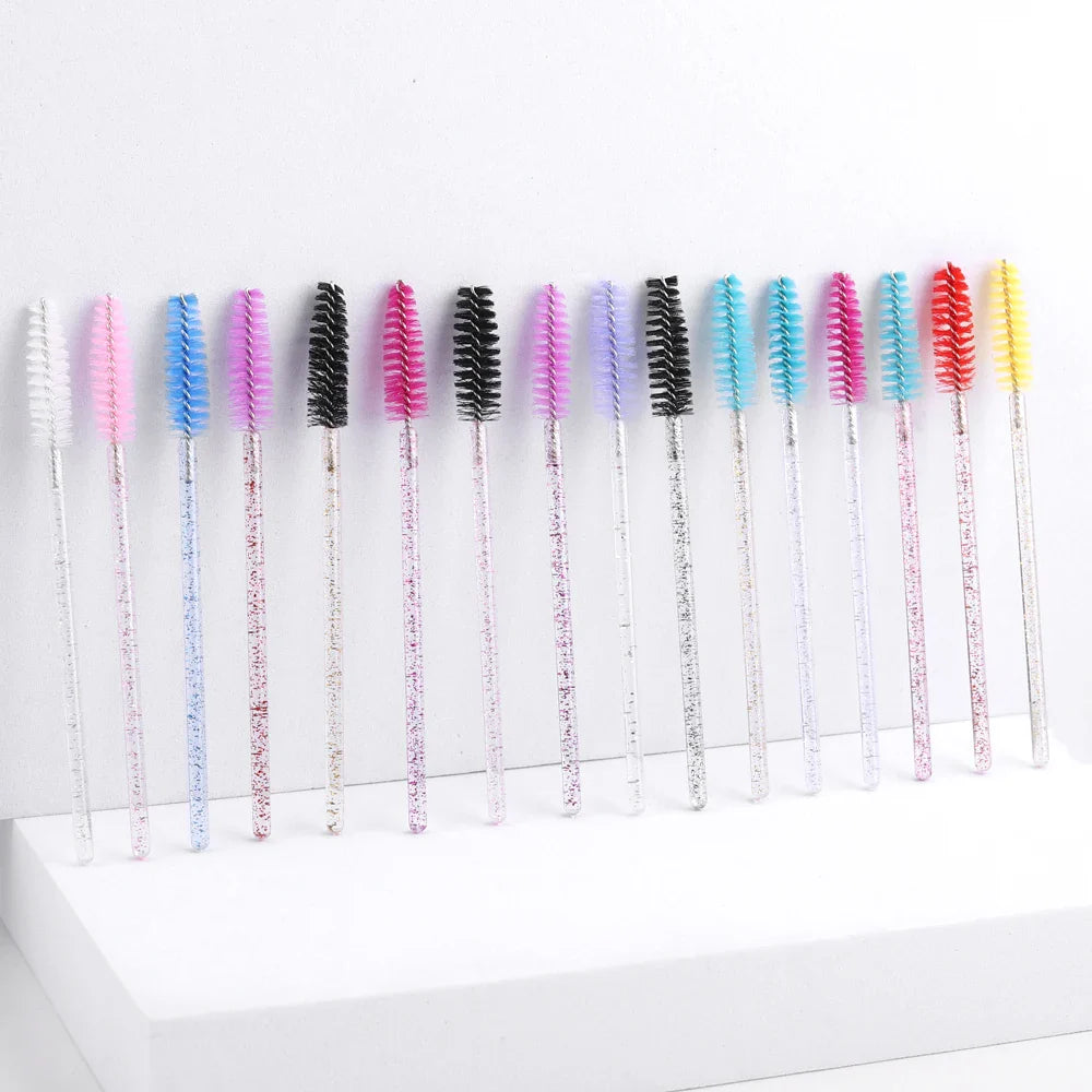 50pcs Disposable Eyelash Brushes Extension Crystal Eyebrow Brush Mascara Wand Eye Lashes Cosmetic Tool Set Makeup Beauty  ourlum.com   