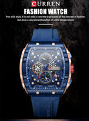 Men's CURREN Casual Chronograph Quartz Watch Blue Strap