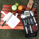 9-Piece Stainless Steel Portable Camping Utensil Set for BBQ