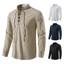 2023 Men's Vintage Cotton Linen Casual Shirt Stylish Long Sleeve Tee