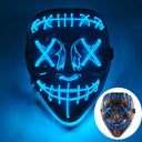 Halloween LED Purge Neon Light Up Mask With LED Gloves