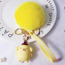 Cute Animal Keychains with Fluffy Fur Ball Bag Pendant