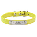 Custom Dog Collar: Engraved ID Anti-lost Leather for Dogs-Cats  ourlum Yellow XXS (17-22cm) 