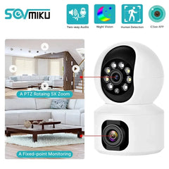 2K 4MP WiFi PTZ Security Camera with AI Tracking & Night Vision - Wireless Baby Monitor & Surveillance IP Camera