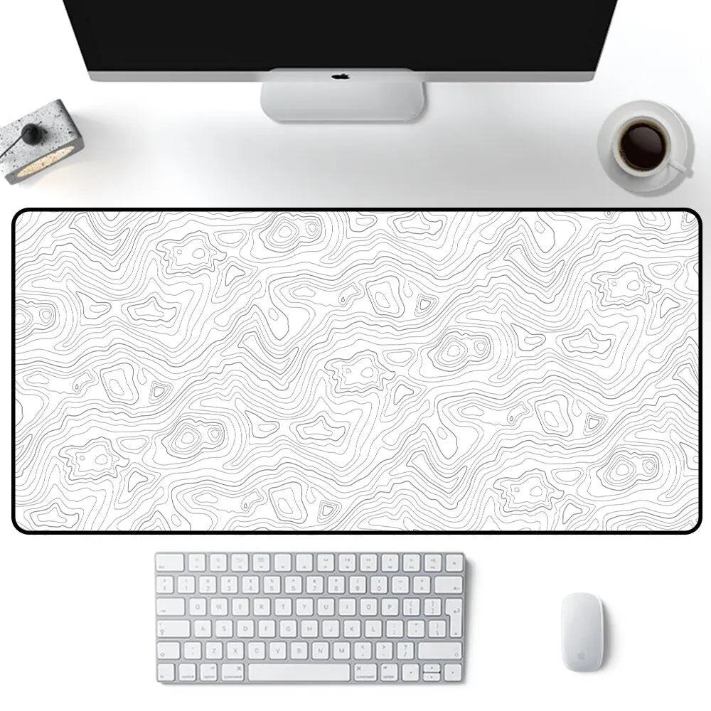 Enhanced Gaming Mouse Pad with Secure Edge-Lock Design - Black & White, 90x40cm  ourlum.com   