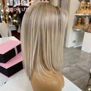 Ash Blonde Lace Front Bob Wig - Premium Human Hair Wig