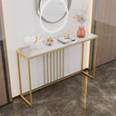 47.2 Inch Extra Long Console Table Sintered Top Gold Legs