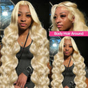 34 Inch Honey Blonde Body Wave Lace Front Wig Elegance