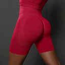 Booty-Lifting Seamless Yoga Shorts for Women - High Waist Fitness Gym Wear  ourlum.com Red S 