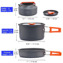 Portable Aluminum Camping Cookware Set for Hiking Picnic