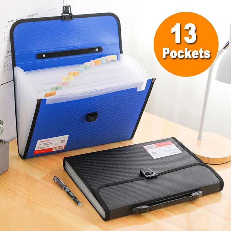 Vertical Organ Bag Thickened A4 File Folder Student Test Paper Data Storage File Bag Office Document Organizer Handheld Folder