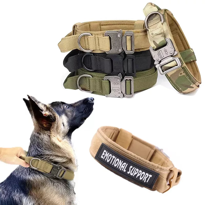 Tactical Dog Collar for Medium Large Pet Walking Training  ourlum.com   