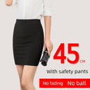 Professional Black Hip-Wrapped Skirt Stylish Office Elegance