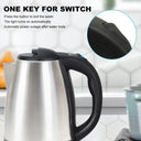 2.0L Stainless Steel Electric Kettle Silver Gray Durable Home Office Travel