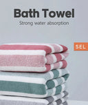 Striped Pattern Towel Set Soft Hand Towel Bath Towel